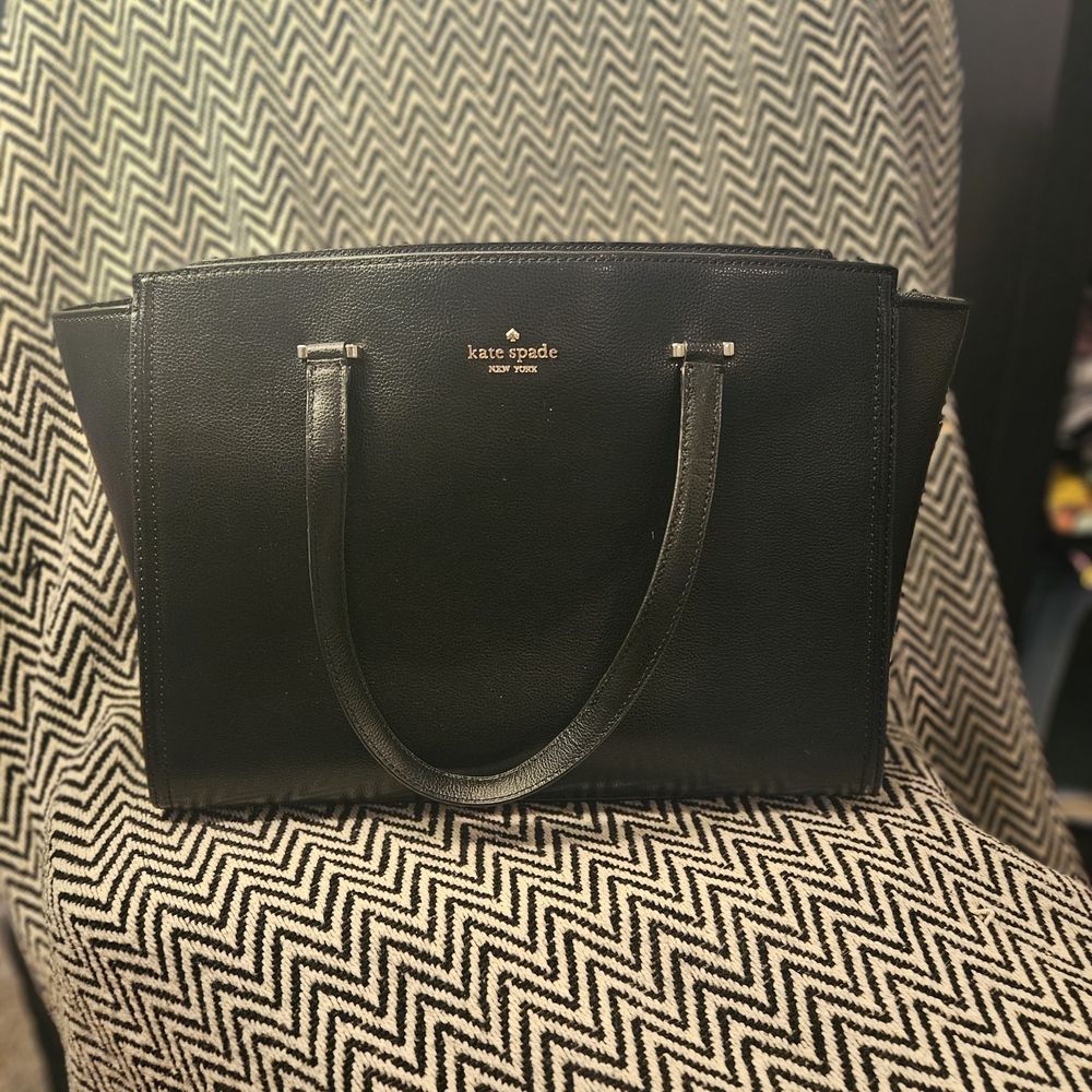 Kate Spade Black Leather Tote Bag